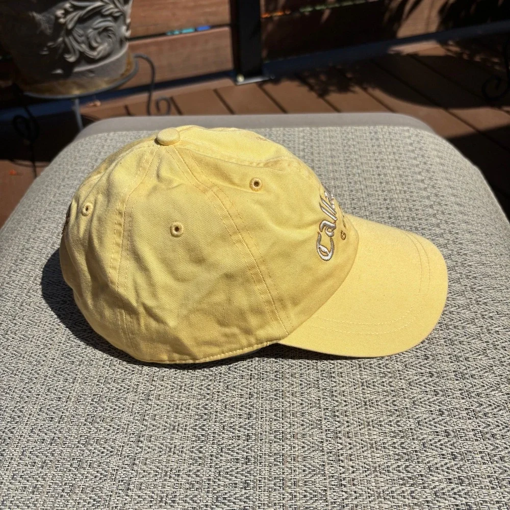 Callaway Golf Hat Unisex OSFA Yellow Good Used Condition Embroidered Logo Cap